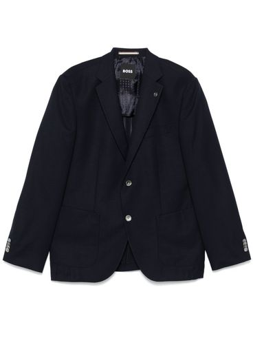 BOSS - Blue single-breasted blazer in virgin wool