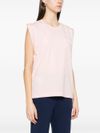 pinko - Light pink 'Cacao' sleeveless T-shirt. - 2