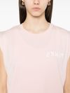 pinko - Light pink 'Cacao' sleeveless T-shirt. - 4