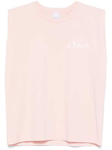 PINKO - Light pink 'Cacao' sleeveless T-shirt.