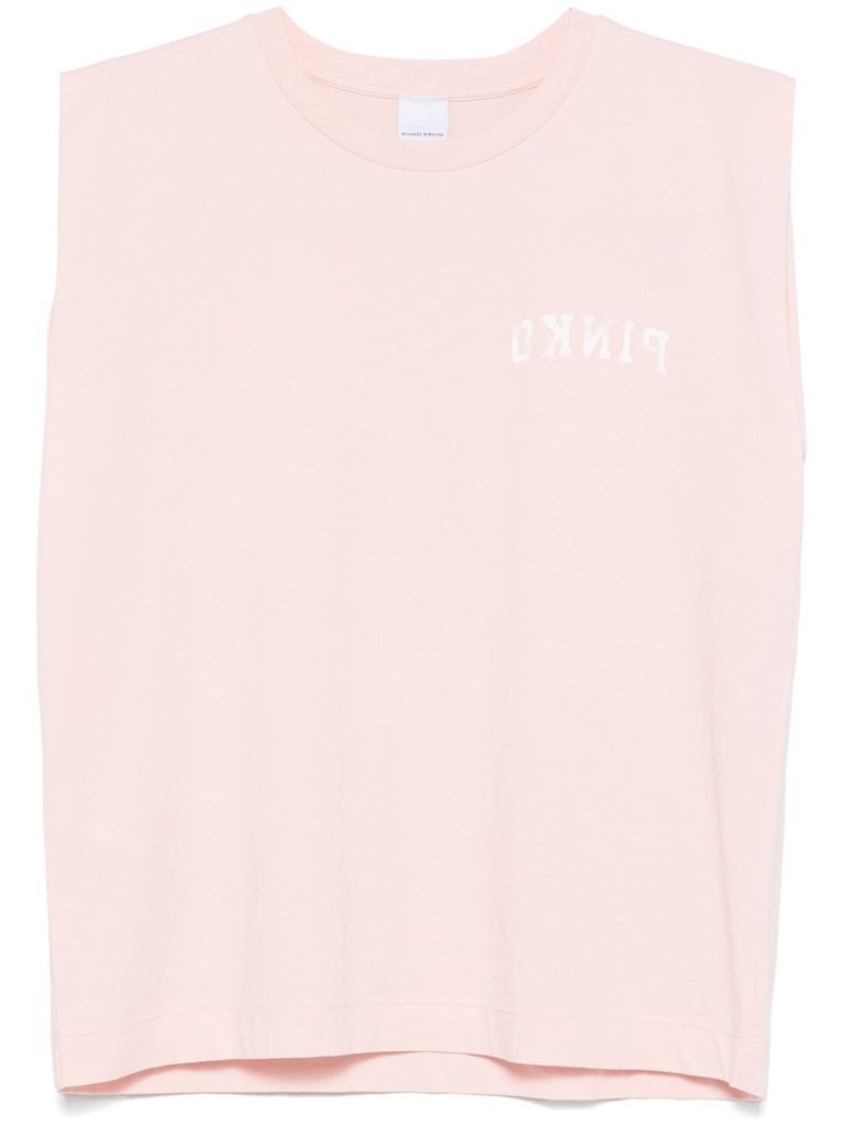 Shop Pinko Light Pink 'cacao' Sleeveless T-shirt. In Red