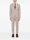 boss - Beige single-breasted virgin wool Houston suit - 4