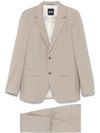 boss - Beige single-breasted virgin wool Houston suit