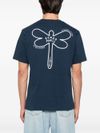 kenzo - T-shirt blu in cotone con stampa farfalla - 2