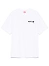 kenzo - T-shirt bianca in cotone con stampa logo nero