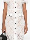 self portrait - White lace-effect dress with slip - 2