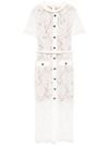 self portrait - White lace-effect dress with slip