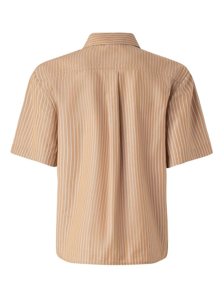 Shop Pinko White Striped 'hinnuendo' Shirt In Brown