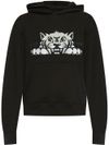 kenzo - Black cotton hoodie with tiger design