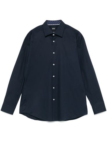 BOSS - Blue stretch cotton oversized shirt