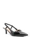 pinko - Black 'Gloria' patent leather slingbacks - 2