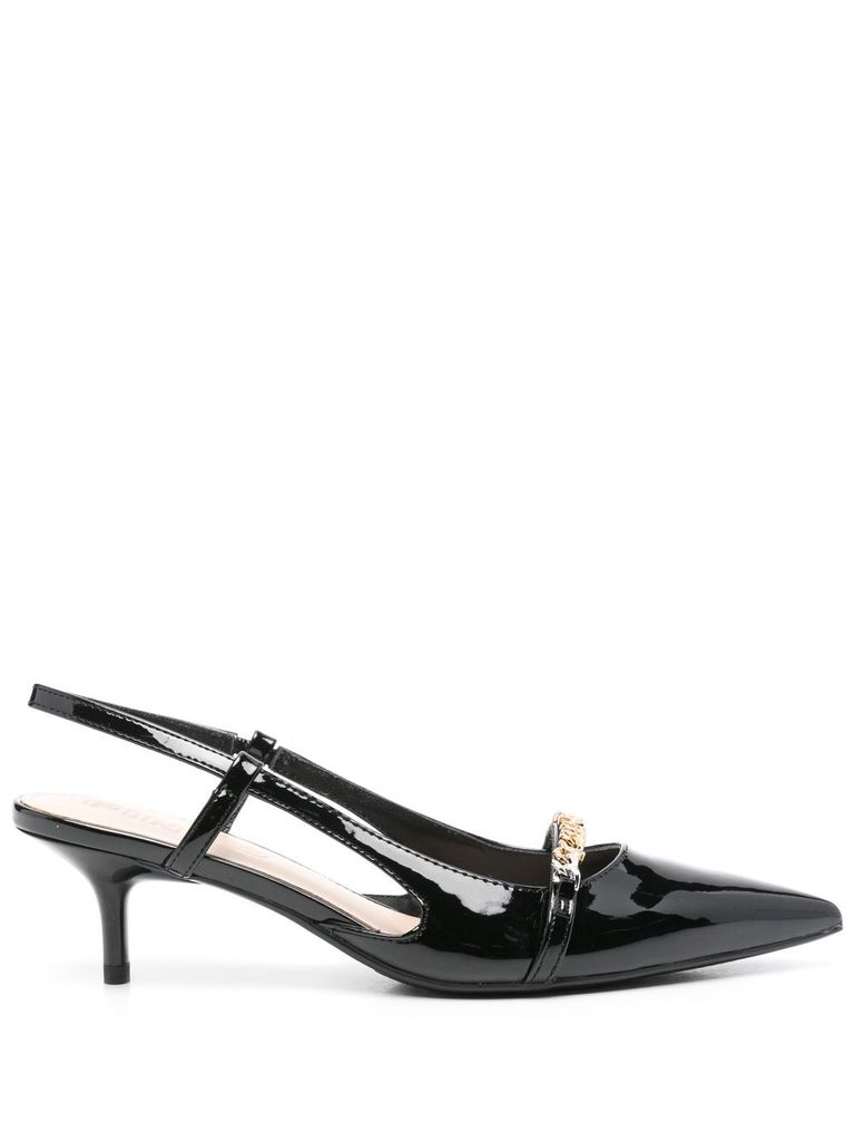 Pinko Gloria Patent Leather Slingback Pumps In Black