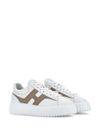 hogan - H-Stripes sneakers in white and beige leather - 4