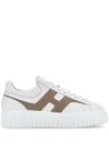 hogan - H-Stripes sneakers in white and beige leather