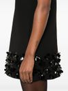 self portrait - Short black dress with rhinestone detailing - 1