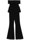 self portrait - Black strapless jumpsuit by Self Portrait