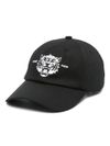 kenzo - Black cotton baseball cap with white tiger design