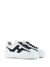 hogan - H-Stripes sneakers in white and blue leather - 2