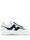 hogan - H-Stripes sneakers in white and blue leather