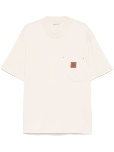 CARHARTT WIP - White cotton t-shirt with pocket