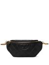 tory burch - Quilted black belt bag with logo by Tory Burch.