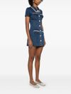 self portrait - Short denim dress in blue with pockets - 1