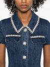 self portrait - Short denim dress in blue with pockets - 2