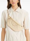 tory burch - Quilted cream belt bag with logo - 1