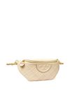 tory burch - Quilted cream belt bag with logo - 4