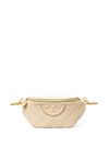 tory burch - Quilted cream belt bag with logo