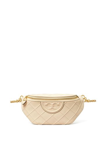 TORY BURCH - Quilted cream belt bag with logo