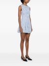 self portrait - Self-Portrait floral lace-effect dress in sky blue - 2