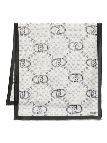 LIU JO - Black and white scarf with logo