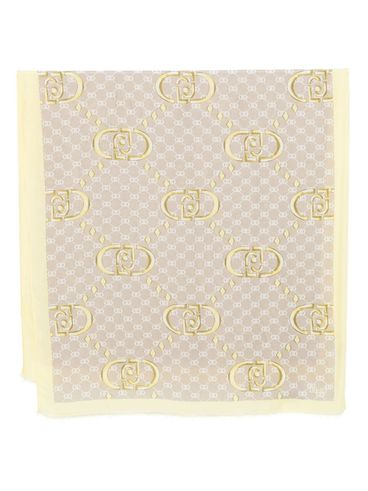 LIU JO - Yellow scarf with all-over logo