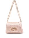 liu jo - Bag with golden powder pink texture and logo