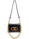 liu jo - Shiny black puff bag with gold logo