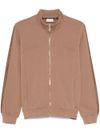 liu jo - Brown zip-up sweatshirt embellished on the sleeves