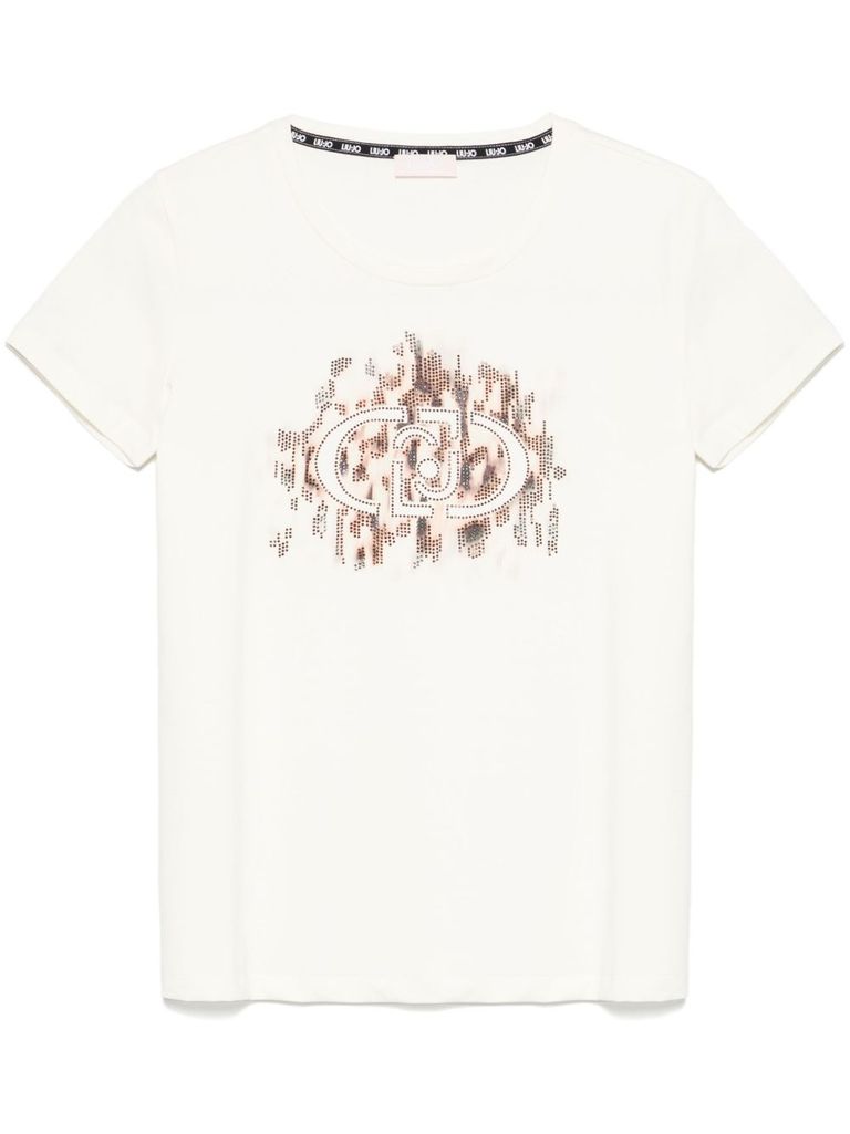 Liu •jo White T-shirt With Graphic Print In Multicolour