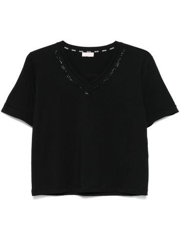 LIU JO - Black V-neck t-shirt