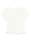 liu jo - White t-shirt with draped neckline - 1