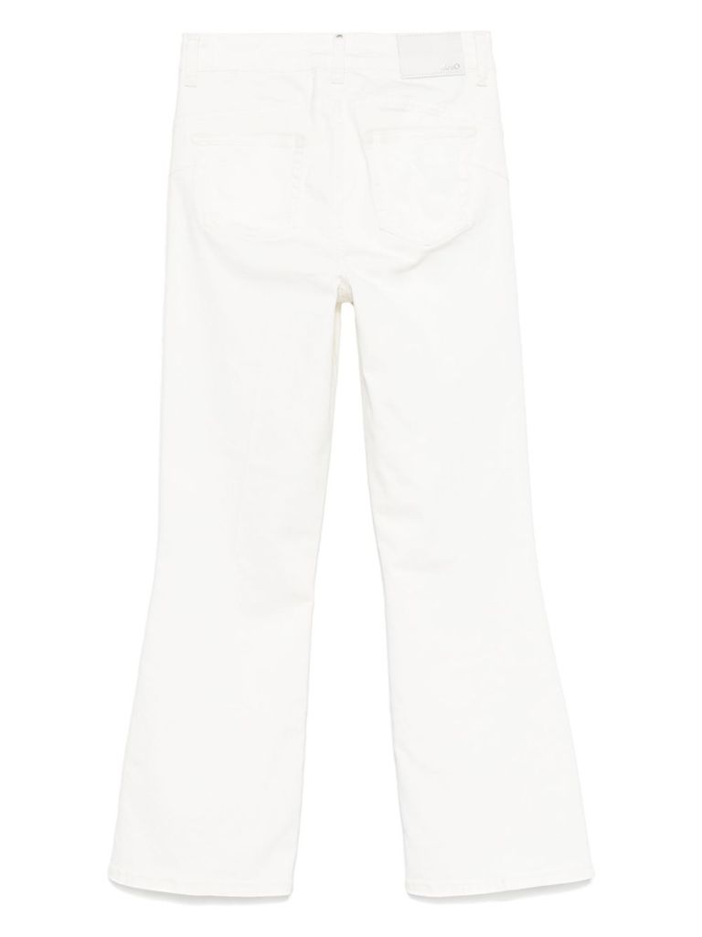 Liu •jo Liu Jo Long White Flared Jeans In White