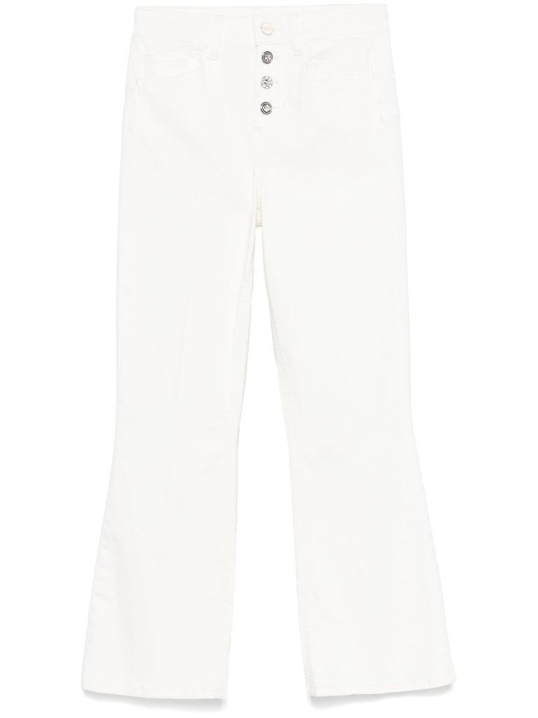 Liu •jo Liu Jo Long White Flared Jeans In White