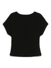 liu jo - Black t-shirt with draped neckline - 1