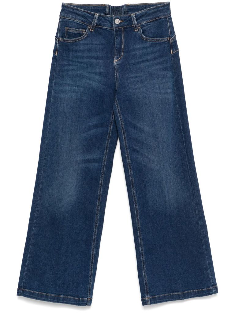 Liu •jo Dark Blue Distressed Jeans In Blue