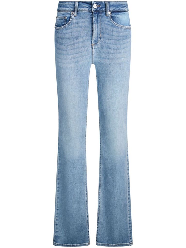 Liu •jo Liu Jo Distressed Flare Jeans In Blue