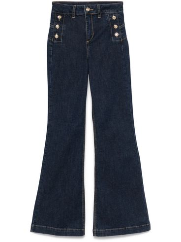 LIU JO - Dark blue flared jeans with silver buttons