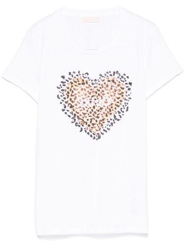 LIU JO - White t-shirt with Heart graphic