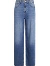 liu jo - Straight-leg high-waisted blue jeans