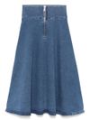 liu jo - Fflared denim skirt with mini straps - 1