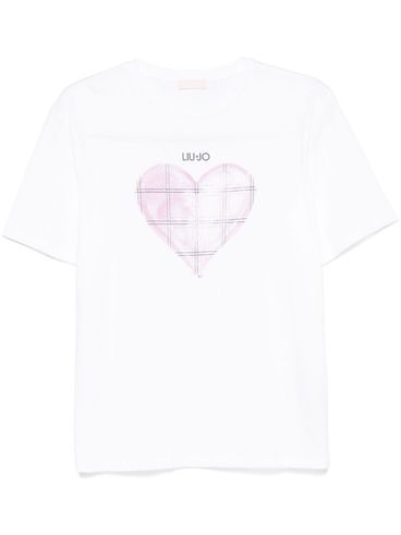 LIU JO - White t-shirt with pink Heart graphic